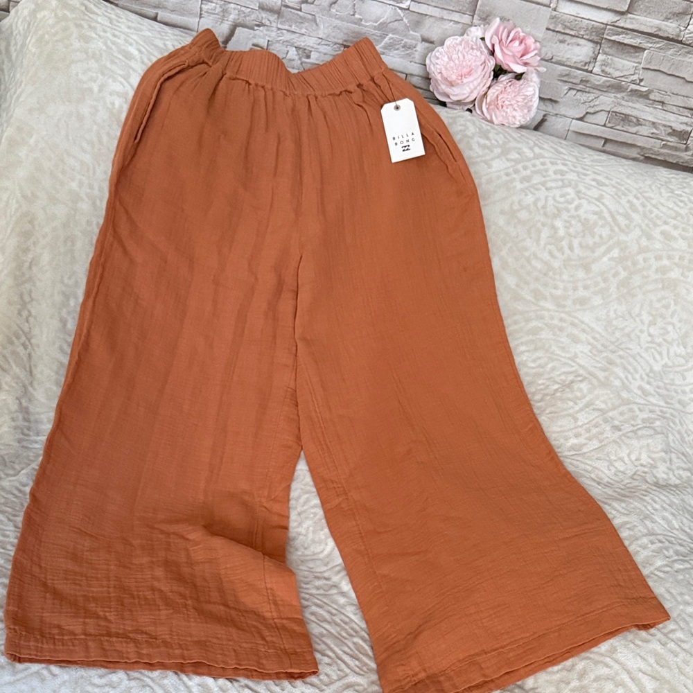 Billabong Wide Leg Pants in Rust Orange